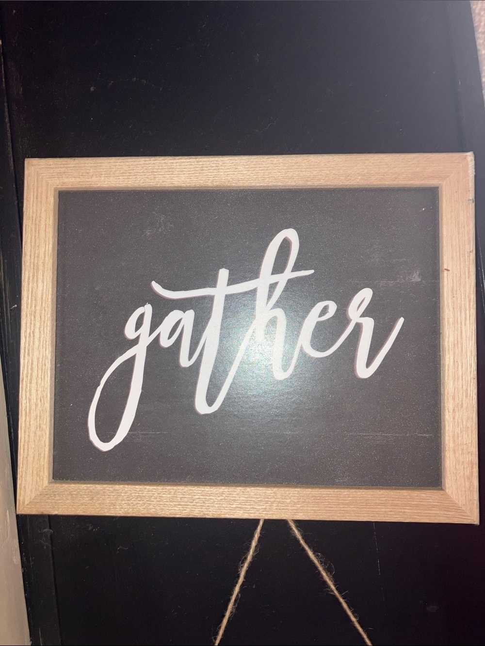 Source Unknown 'gather' Framed Wall Sign - Black, White, Natural Wood